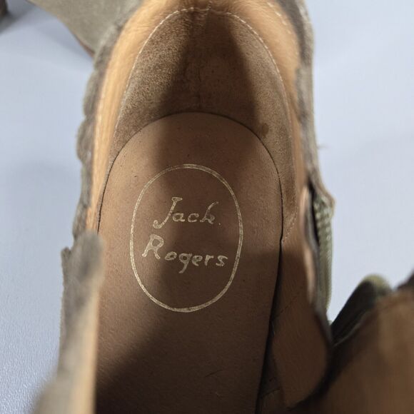 Jack Rogers Size 8 Bootie Marianne Oak Suede Boots Scalloped Side Zip Heel - Picture 12 of 12